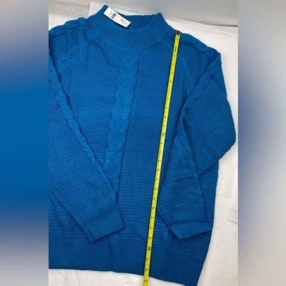 NEW YORK & COMPANY CABLE-KNIT MOCK NECK PULLOVER SWEATER XXL - Picture 3 of 11